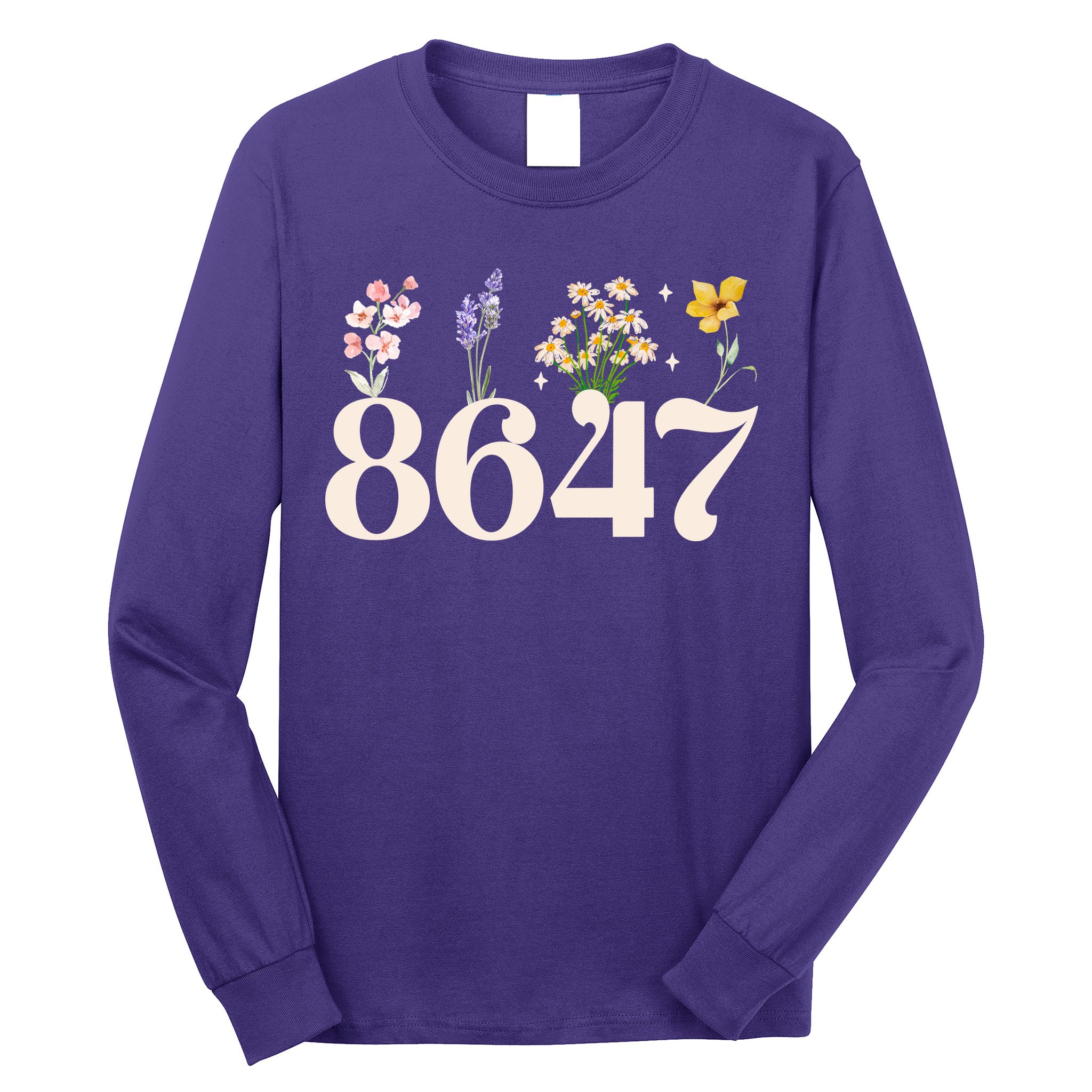 Vintage 86 47 Anti-Trump Flower President Long Sleeve Shirt