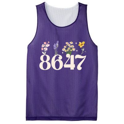 Vintage 86 47 Anti-Trump Flower President Mesh Reversible Basketball Jersey Tank