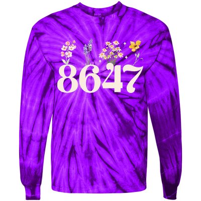 Vintage 86 47 Anti-Trump Flower President Tie-Dye Long Sleeve Shirt