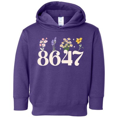 Vintage 86 47 Anti-Trump Flower President Toddler Hoodie