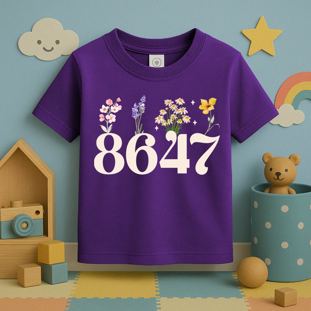Vintage 86 47 Anti-Trump Flower President Toddler T-Shirt