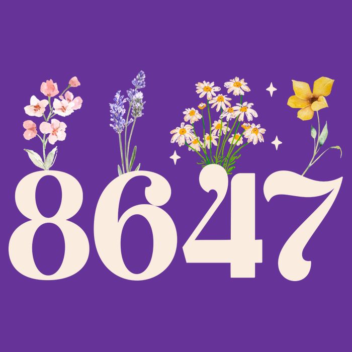 Vintage 86 47 Anti-Trump Flower President Ladies Long Sleeve Shirt