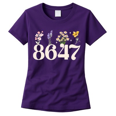 Vintage 86 47 Anti-Trump Flower President Womens T-Shirt