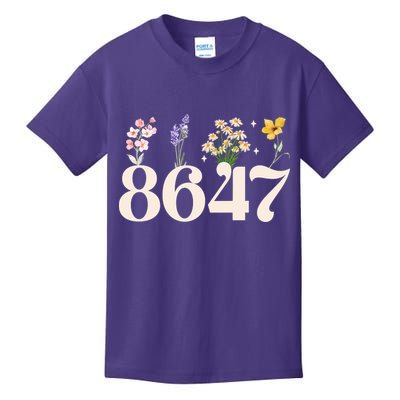Vintage 86 47 Anti-Trump Flower President Kids T-Shirt