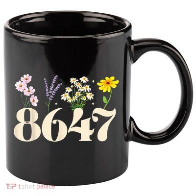 Vintage 86 47 Antitrump Flower President 11oz C Handle Ceramic Mug