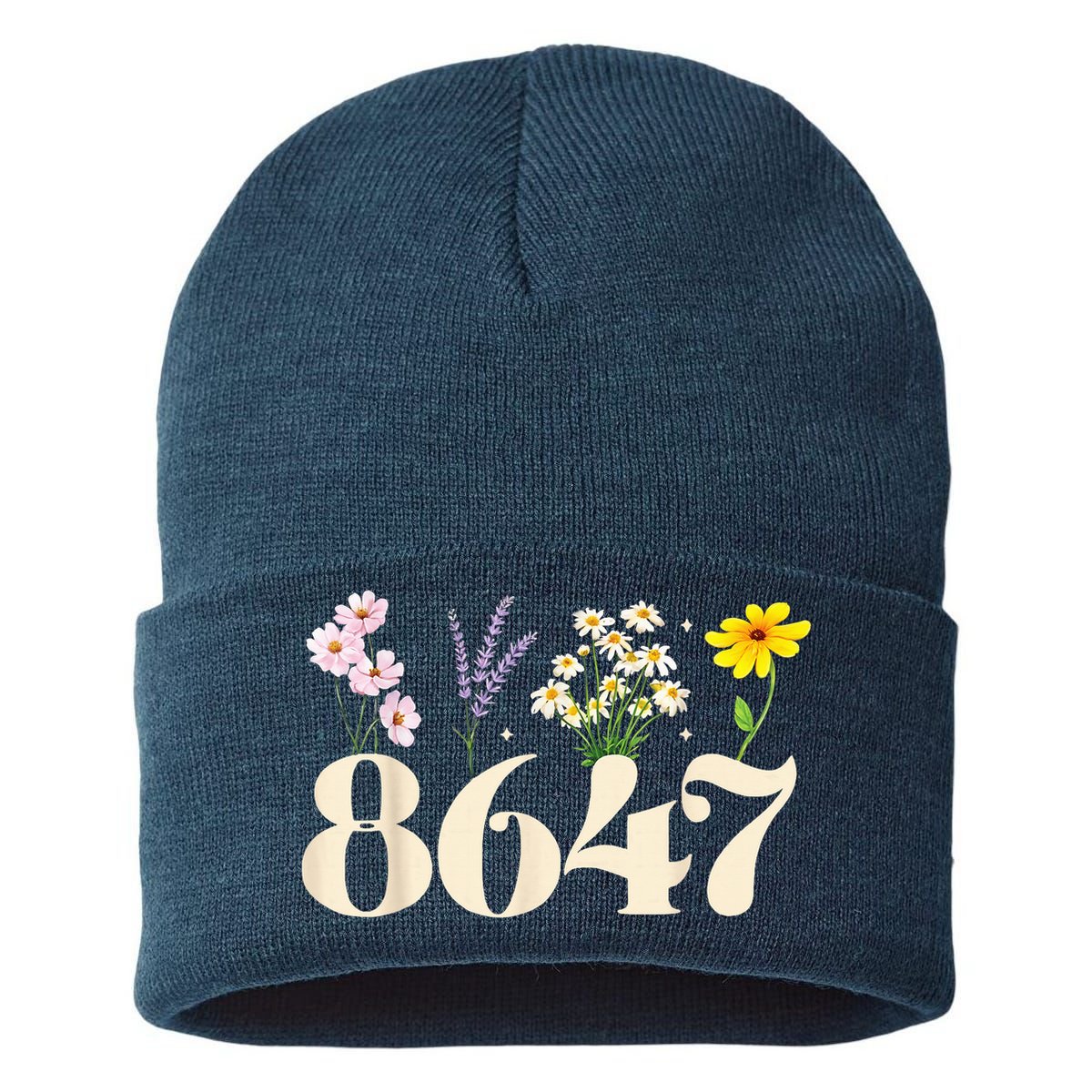 Vintage 86 47 Antitrump Flower President Sustainable Knit Beanie