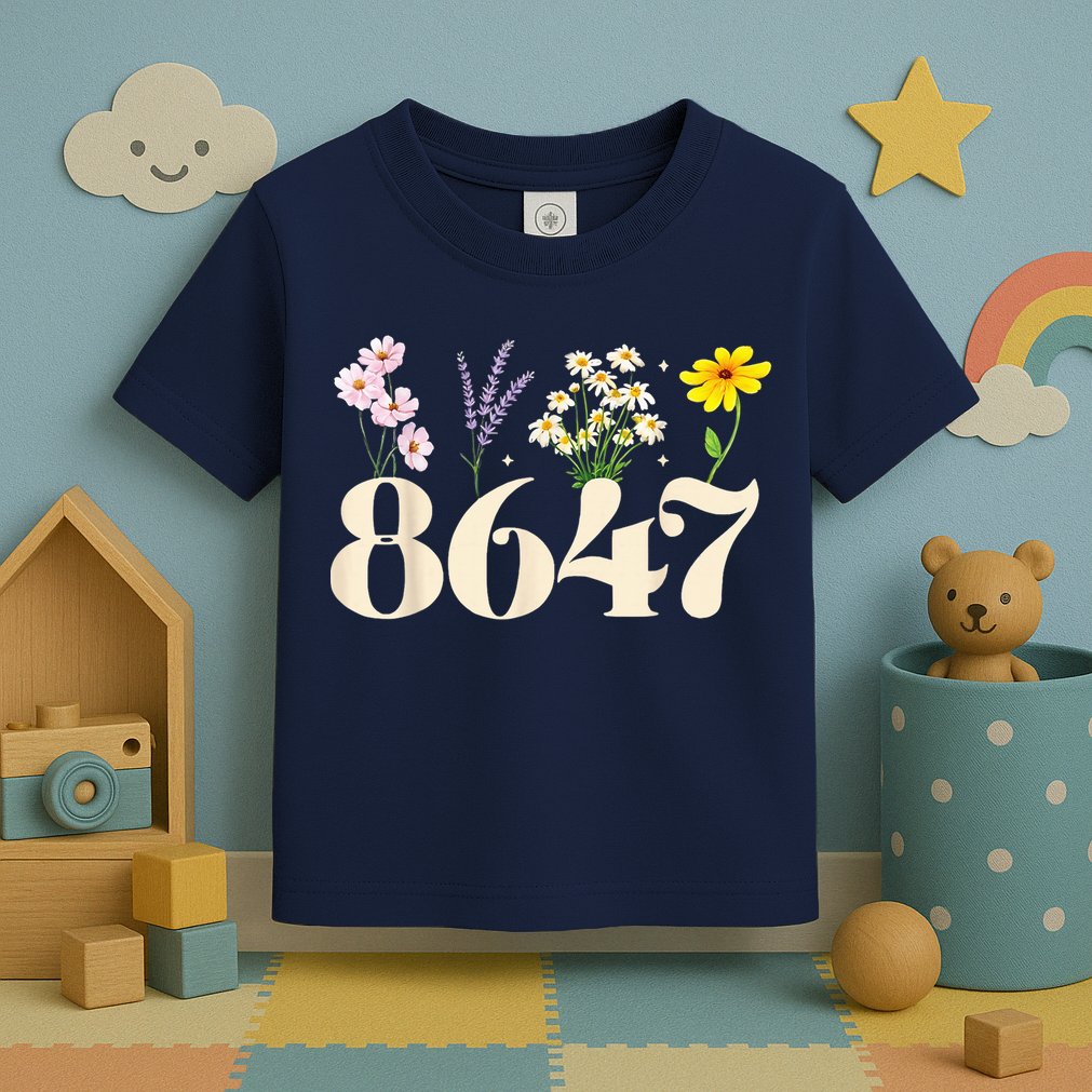 Vintage 86 47 Antitrump Flower President Toddler T-Shirt