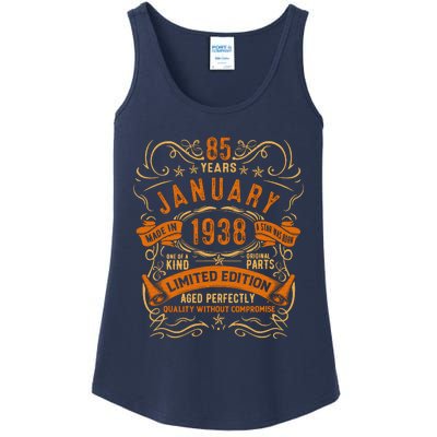 Vintage 85th Birthday January 1938 Birthday Ladies Essential Tank