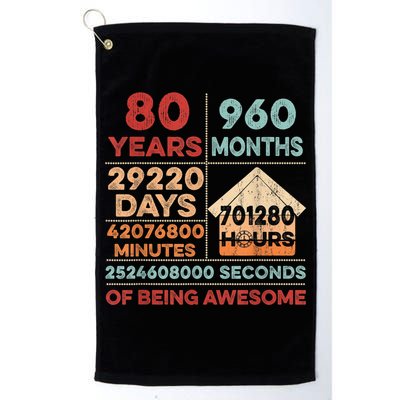 Vintage 80th Birthday Gifts 80 Years Old 960 Months  Golf Towel