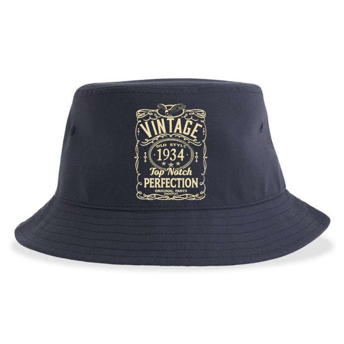 Vintage 89th Birthday top notch 1934 Sustainable Bucket Hat