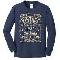 Vintage 89th Birthday top notch 1934 Kids Long Sleeve Shirt