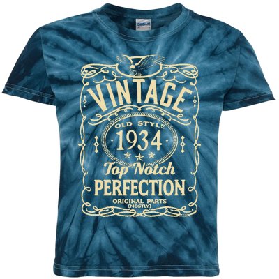 Vintage 89th Birthday top notch 1934 Kids Tie-Dye T-Shirt