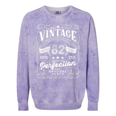 Vintage 82nd Birthday Perfection Original Part 1941 Colorblast Crewneck Sweatshirt