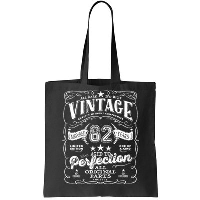 Vintage 82nd Birthday Perfection Original Part 1941 Tote Bag