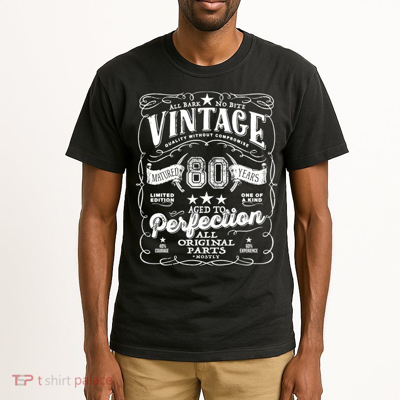 Vintage 80th Birthday Perfection Original Part 1943 Tall T-Shirt