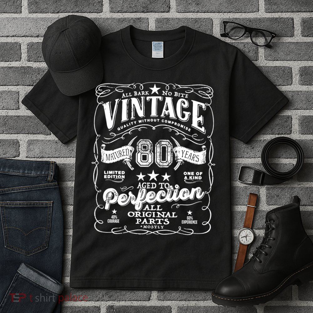 Vintage 80th Birthday Perfection Original Part 1943 Tall T-Shirt