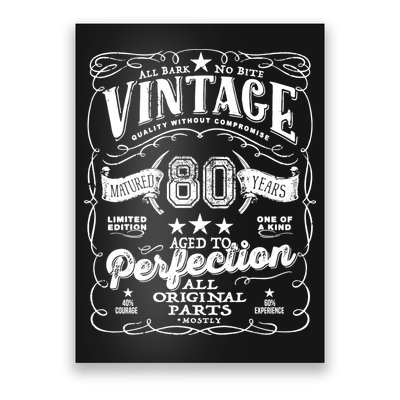 Vintage 80th Birthday Perfection Original Part 1943 Poster