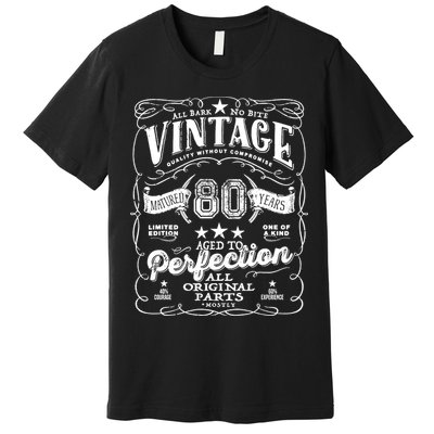 Vintage 80th Birthday Perfection Original Part 1943 Premium T-Shirt