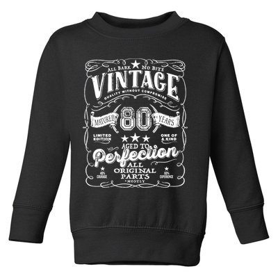 Vintage 80th Birthday Perfection Original Part 1943 Toddler Sweatshirt