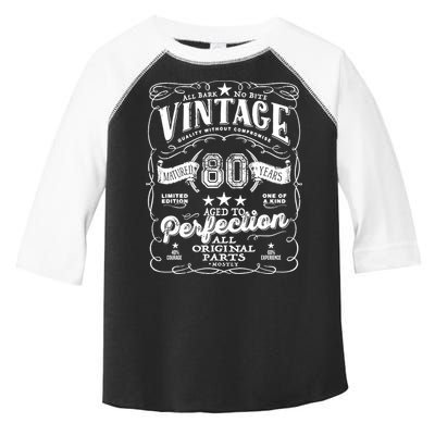 Vintage 80th Birthday Perfection Original Part 1943 Toddler Fine Jersey T-Shirt