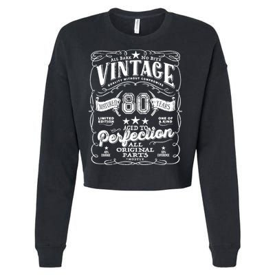Vintage 80th Birthday Perfection Original Part 1943 Cropped Pullover Crew