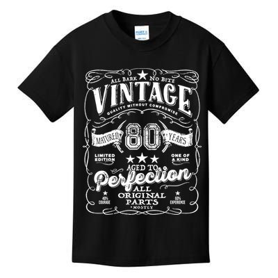 Vintage 80th Birthday Perfection Original Part 1943 Kids T-Shirt