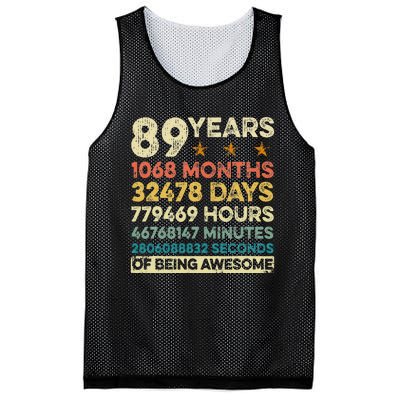 Vintage 89th Birthday Gift 89 Years Old 1068 Months Mesh Reversible Basketball Jersey Tank