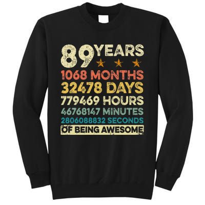 Vintage 89th Birthday Gift 89 Years Old 1068 Months Tall Sweatshirt