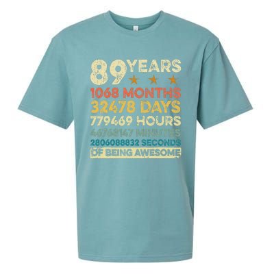 Vintage 89th Birthday Gift 89 Years Old 1068 Months Sueded Cloud Jersey T-Shirt