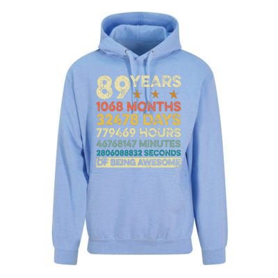 Vintage 89th Birthday Gift 89 Years Old 1068 Months Unisex Surf Hoodie