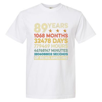 Vintage 89th Birthday Gift 89 Years Old 1068 Months Garment-Dyed Heavyweight T-Shirt