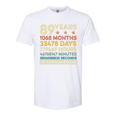 Vintage 89th Birthday Gift 89 Years Old 1068 Months Softstyle CVC T-Shirt