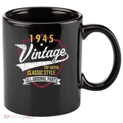 Vintage 80 Birthday Decorations 80yr 1945 80th Birthday 11oz C Handle Ceramic Mug