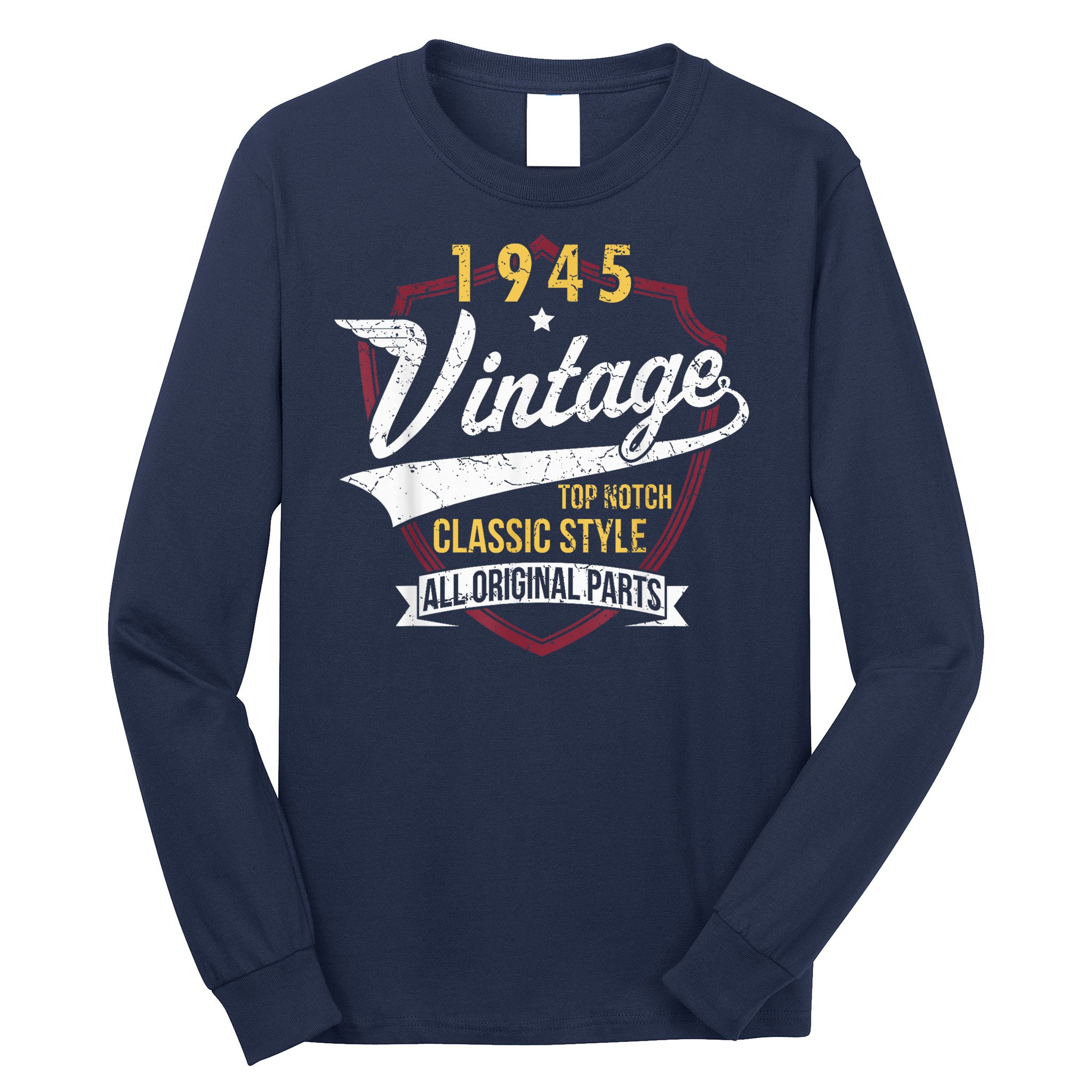 Vintage 80 Birthday Decorations 80yr 1945 80th Birthday Long Sleeve Shirt