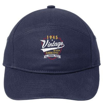Vintage 80 Birthday Decorations 80yr 1945 80th Birthday 7-Panel Snapback Hat