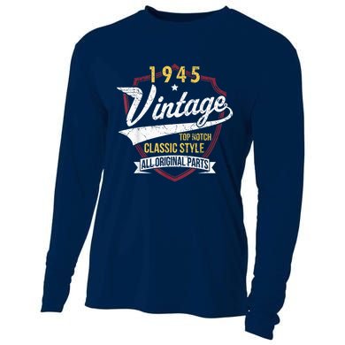 Vintage 80 Birthday Decorations 80yr 1945 80th Birthday Cooling Performance Long Sleeve Crew