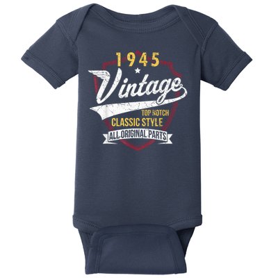 Vintage 80 Birthday Decorations 80yr 1945 80th Birthday Baby Bodysuit