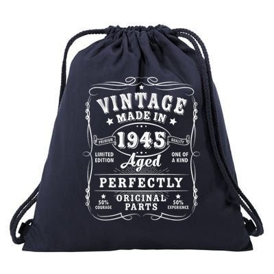 Vintage 80 Birthday Decorations 80yr 1945 80th Birthday Drawstring Bag