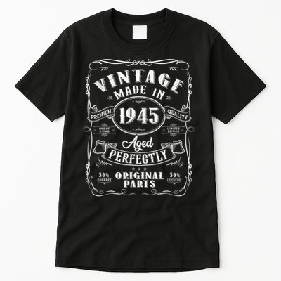 Vintage 80th Birthday Decorations 1945 80 Birthday Tall T-Shirt