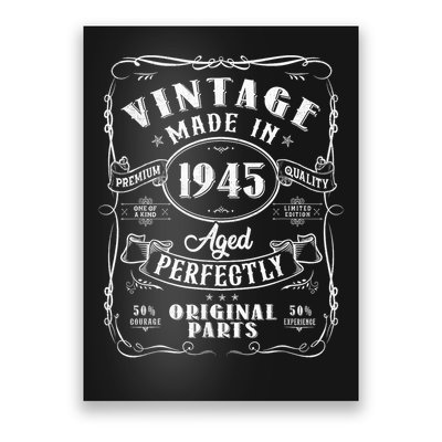 Vintage 80th Birthday Decorations 1945 80 Birthday Poster