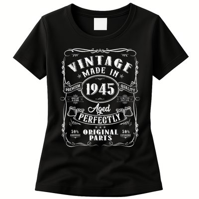 Vintage 80th Birthday Decorations 1945 80 Birthday Womens T-Shirt