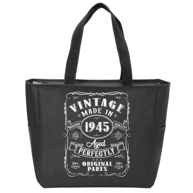 Vintage 80th Birthday Decorations 1945 80 Birthday Zip Tote Bag