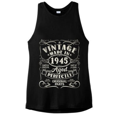Vintage 80th Birthday Decorations 1945 80 Birthday Ladies PosiCharge Tri-Blend Wicking Tank