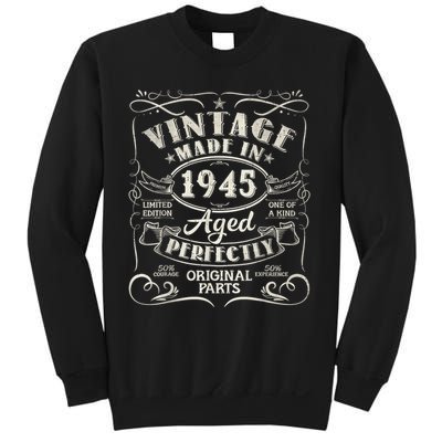 Vintage 80th Birthday Decorations 1945 80 Birthday Sweatshirt