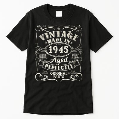 Vintage 80th Birthday Decorations 1945 80 Birthday Tall T-Shirt