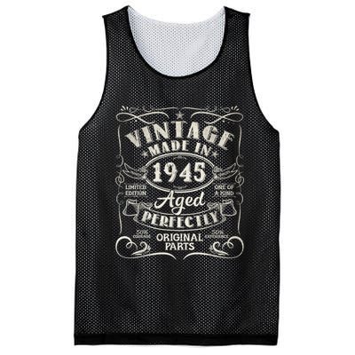 Vintage 80th Birthday Decorations 1945 80 Birthday Mesh Reversible Basketball Jersey Tank