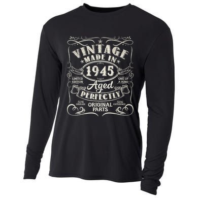 Vintage 80th Birthday Decorations 1945 80 Birthday Cooling Performance Long Sleeve Crew