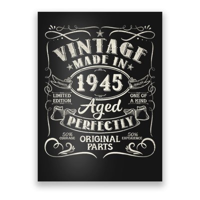 Vintage 80th Birthday Decorations 1945 80 Birthday Poster