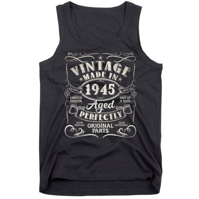 Vintage 80th Birthday Decorations 1945 80 Birthday Tank Top