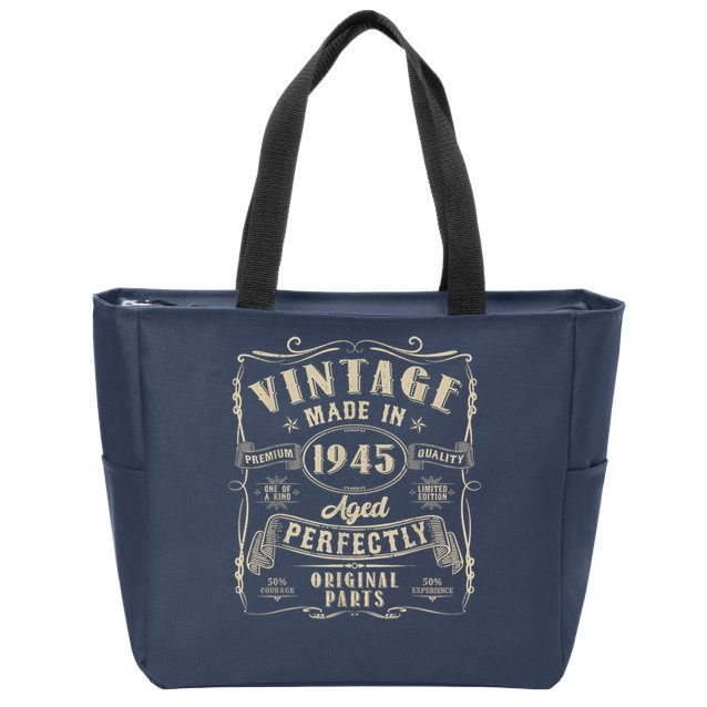 Vintage 80th Birthday Decorations 1945 80 Birthday Zip Tote Bag